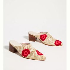 New Without Box. Founded In 2016, New-York Based Momo Offers Modern Accessories That Highlight The Intricacies Of Fiber Art And Patternwork. Using Artisanal Techniques Like Hand-Looming, Beadwork, And Embroidery, They Craft Pieces That Tell Unique Stories. Embroidered Silk Embroidered Embellishment Leather Insole, Sole Stacked Leather Heel Slip-On Styling Dimensions Heel Height: 3" Embroidered Heels For Summer Formal Events, Spring Floral Embroidered Block Heels, Formal Heels With Floral Embroidery And Pointed Toe, Formal Floral Embroidered Pointed Toe Heels, Embroidered Low Heel Spring Heels, Low Heel Embroidered Heels For Spring, Floral Embroidered Low Heel Spring Heels, Low Heel Floral Embroidery Heels For Spring, Floral Embroidered Low Heels For Spring