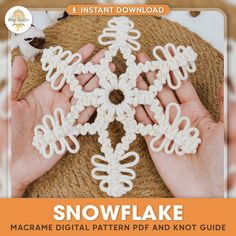 snowflake crochet pattern with instructions to make it in the shape of a snowflake