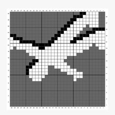 a cross - stitch pattern with black and white squares in the shape of a cat