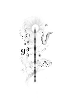 Harry Potter Tattoo Sleeve, Harry Tattoos, Hp Tattoo, Tattoo Henna