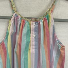 Slip On Dress Size 7-8 98% Cotton 2% Metallised Fiber For Measurements Please Refer To Picture Casual Multicolor Sundress For Playdate, Casual Multicolor Dress For Playtime, Casual Multicolor Dress For Play, Casual Multicolor Sundress For Playtime, Multicolor Summer Tops For Playdate, Striped Dresses For Summer Playdate, Striped Summer Dresses For Playdate, H&m Multicolor Summer Dresses, H&m Multicolor Spring Dresses