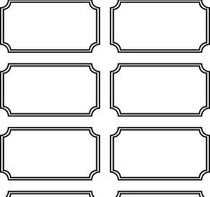 four blank labels in black and white with rounded frames on each side, one for each other