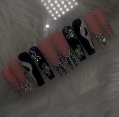 With over 10 years of experience in the nail industry, I'm excited to bring my passion for luxury press-on nails to Etsy! 💅✨ Each set is crafted with meticulous attention to detail, offering you salon-quality nails that are both beautiful and durable. Each puchase includes: ➡️ 1 set of high-quality press-on nails ➡️Complete application kit: - Mini nail filer/buffer - Cuticle pusher - Cotton swab - Sheet of nail adhesive tabs - Nail glue - Alcohol wipe for prep - Easy-to-follow instruction card Spooky Nails Halloween, Nails Acrylic Halloween, Halloween Nails Spooky, Pink Halloween Nails, Acrylic Nails Pink, Ongles Bling Bling, Nails Spooky, Nail Art Halloween, Holloween Nails