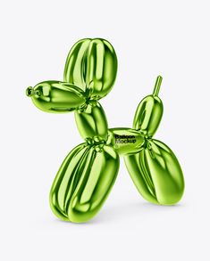 the balloon dog is green in color