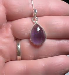 "PLEASE READ ENTIRE DESCRIPTION FOR MEASUREMENTS. 8.6Ct 12x16mm Pear Shaped Amethyst Cabochon Pendant Sterling Silver Pendant 13mm wide x 25mm long-including bail 1/2\"x1\" Pear Shaped Cabochon Amethyst Approx. 8.6Ct" Sterling Silver Cabochon Drop Jewelry, Cabochon Drop Jewelry For Gifts, Teardrop Cabochon Necklace For Anniversary, Anniversary Teardrop Cabochon Necklace, Anniversary Cabochon Teardrop Necklace, Teardrop Cabochon Jewelry For Anniversary, Anniversary Teardrop Cabochon Jewelry, Sterling Silver Cabochon Gemstone Round Pendant, Drop Shaped Cabochon Jewelry For Anniversary