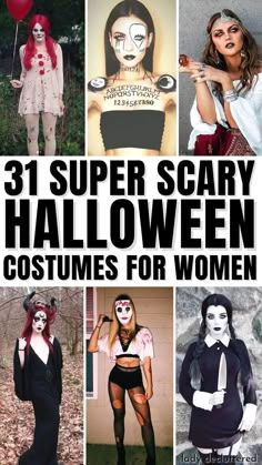 the cover of 31 super scary halloween costumes for women