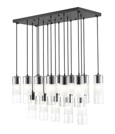 Z-Lite - 824P-17L-MB - 17 Light Linear Chandelier - Alton - Matte Black Transitional Chandelier, Steel Frame Construction, Outdoor Landscape Lighting, Steel House, Chandelier Style, Ceiling Fan Chandelier, Linear Chandelier, Kitchen Island Lighting, Glass Diffuser