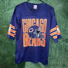 vintage 80s Chicago Bears Artex Shirt M Artex tag. Light Wear (pictured). Armpit to armpit is 19", top collar to bottom is 27". Please check all pictures before purchasing no refunds or returns. Check out my other items for more vintage sports items. Throwback Graphic Print T-shirt For Fall, 90s Style Tops For Fan Merchandise In Fall, Retro Fan Merchandise Tops For Fall, 90s Retro Print Top For Streetwear, Retro Fall Tops For Fan Merchandise, Vintage Screen Print Fan Gear Tops, Vintage Screen Print Tops For Fan Gear, Vintage Screen Print Tops For Fans, Vintage Blue T-shirt For Fall