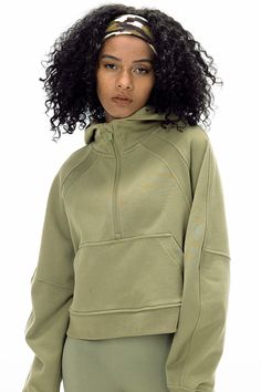 With an oversized fit and the soft, cozy fabric you love, this Threaded Hoodie silhouette keeps your post-practice comfort at peak levels. Flight Suits, Flight Suit, Short Design, Athleisure Women, Cozy Fabric, Yoga Set, Designer Shorts, Zipper Hoodie, Leather Fabric