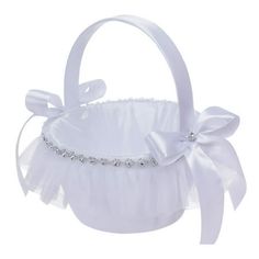 Material: plastic Size: 7.5 x 6 x 6 inches Color: white Package Included: 1x wedding basket The flower girl baskets are made of reliable satin material with soft lace, tear resistant, light in weight and in good shape, flake off and break, smooth surface touches comfortable and soft, can be used for a long time. This wedding basket is decorated with bows and rhinestones, the beautiful lace bows add a fairy and cute effect, suitable for any wedding day style. About 7.5 x 6 x 6 inches, the white f White Flower Girl Basket, Wrapping Boxes, Receipt Holder, Box Window, Wedding Flower Girl Basket, Flower Wrapping, Flower Baskets, Flower Girl Baskets, Paper Boxes