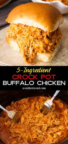 the crock pot buffalo chicken is an easy and delicious meal