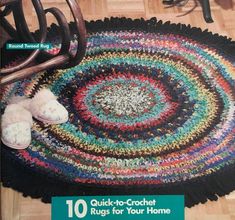 a round rug with the words quick - to - crochet rugs for your home