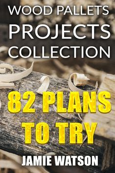 the book cover for wood pallet's projects collection 82 plans to try by jamie waterson