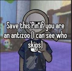 a cartoon character with the words save this pin if you are an anime i can see who skips