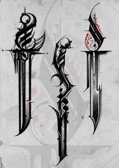 some type of dagger tattoo design