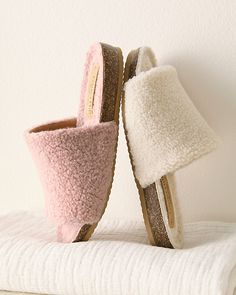 We gave these comfy sherpa slippers a touch of structure, so they're just right for relaxing around the house or dashing to the mailbox. Made in Italy, with a comfy but sturdy cork footbed and man-made sole.  Exclusive. Slip-on style.  Sherpa-lined cork footbed.  Man-made sole.  Italy. Comfy Slippers With Faux Fur Lining, Cozy Indoor Slippers With Cushioned Footbed, Cozy Cushioned Indoor Slippers, Cozy Slip-on Slippers With Textured Footbed, Comfy Slippers With Textured Footbed For Loungewear, Cozy Open Toe Slippers With Cushioned Footbed, The Mailbox, Clog Slippers, Garnet Hill