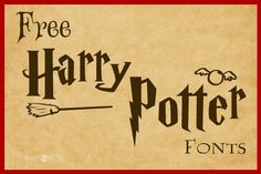 the harry potter font is displayed on an old paper