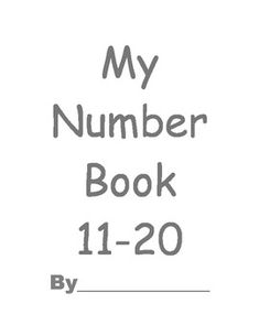 a book with the words my number book 11 - 20