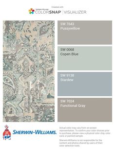 the color scheme for sherwinn's wallpaper is shown in shades of gray,