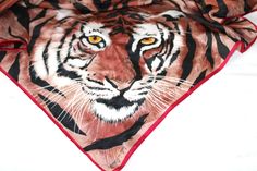 Tiger Face, Face Print, Silk Scarf, Women's Accessories, Scarf Accessory, Vogue, Women Accessories, Japan, Silk