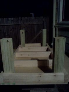 the steps are made out of wood and ready to be built