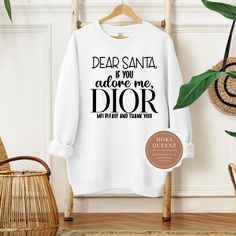 Get into the holiday spirit with our funny Dear Santa Shirt! This festive sweater features a charming design with a playful message to Santa. Made from soft and comfortable material, it is perfect for keeping you warm and stylish throughout the holiday season. Whether you're cuddled up by the fireplace or attending a festive gathering, this sweater is sure to spread Christmas cheer wherever you go. Treat yourself or gift it to a loved one and make this holiday season merry and bright! Our sweats Dear Santa Letter, Christmas Movie Shirts, Santa Shirt, Santa Shirts, Merry Christmas Shirts, Black Christmas, Christmas Movie, Jesus Is, Dear Santa