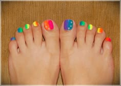 Rainbow Toe Nails