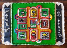 a birthday cake with cars and numbers on it