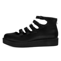 PRICES MAY VARY. Vegan Friendly Black Faux Leather Upper New TUKskin Material - A high quality polishable synthetic faux leather that is both Soft and Breathable Pointed-shaped Toe Multi-strap Closure for an Adjustable Fit T.U.K. limited edition web exclusive! - not available in stores Take center stage in on pointe style with these Mary Jane ballet-style creepers that delivers a whole lot of edgy panache. Made of our high quality TUKskin material — polishable synthetic faux leather that is both Fairies Wear Boots, Tuk Creepers, Western Buckles, Lug Sole Boots, Ballet Fashion, Brown Leopard, Pink Leopard, Puma Platform Sneakers, Center Stage