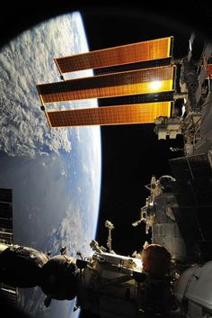 the international space station is seen in this image taken by nasa astronauts on oct 11, 2009