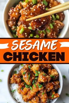 This delicious sesame chicken is even better than takeout! The sweet, savory, sticky sauce and crispy chicken are just to die for. Chicken Sesame, Chicken Asian, Homemade Chinese Food, Asian Chicken Recipes, Sesame Chicken Recipe, Honey Sesame Chicken, Mapo Tofu, Recipe Vegetarian, Resep Diet