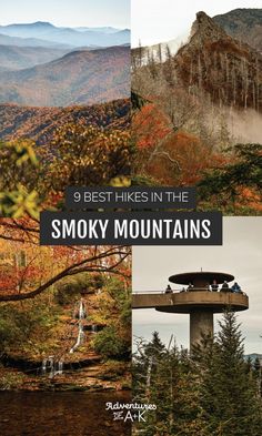 the smoky mountains with text overlay that reads 9 best hikes in the smoky mountains