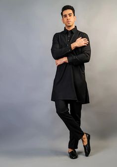 Classic 2 pieces Shalwar Kameez suit Ready made Kameez Shalwar Simple and Amazing Kameez with Shalwar Stitched Fancy Kurta Ensemble Close Cuff Sleeves Premium Imported Fabric Finest Stitched Black Churidar For Eid, Bollywood Style Semi-formal Kurta For Diwali, Black Long Sleeve Unstitched Suit For Semi-formal Occasions, Traditional Black Semi-formal Set, Black Semi-formal Sets For Eid, Black Straight Kurta For Formal Occasions, Black Unstitched Kurta For Formal Occasions, Formal Black Kurta Fabric, Black Long Sleeve Lawn Suit With Naqshi