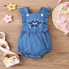 Size 9-12 Months Cute Blue Bubble Romper For Playdate, Blue Ruffle Bubble Romper For Playtime, Blue Cotton Bubble Romper For Playdate, Blue Ruffled Bubble Romper For Playtime, Blue Cotton Bubble Romper With Ruffles, Woman Costumes, Ruffle Romper, Costumes For Women