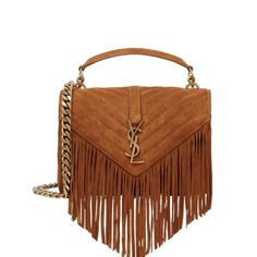 1:1 Replica Bags  Measurements: 24 cm / 9.4 inches  Brown suede.  Gold hardware and finished with long fringes. Luxury Brown Shoulder Bag With Tassels, Luxury Fringe Shoulder Bag, Ysl College, Un Sustainable Development Goals, Designer Shopping, Shoulder Bag Brown, Long Fringes, Boho Bags, Neck Piece