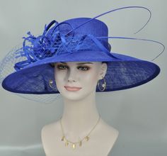 Royal Blue More Color Option Wide Brim Sinamay Hat Church Kentucky Derby Hat Carriage Tea Party Wedding Mother of Bride Hat Easter Hat - Etsy Wedding Mother Of Bride, Sinamay Hat, Easter Hat, Sinamay Hats, Easter Hats, Bride Hat, Tea Party Wedding, Elegant Hats, Pink Apple