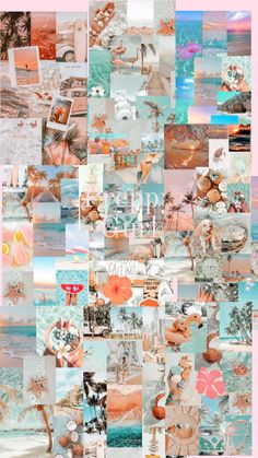 a collage of photos with the words hello summer written on them in different languages