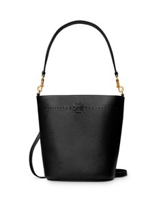 Tory Burch McGraw Bucket Bag Black Bucket Bag, Snow Wear, Backpack Travel Bag, Cross Bag, Black And Brass, Walker Boots, Online Bags, Long Wallet, Baby Bag