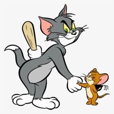 an image of a cartoon cat holding a baseball bat with another cat standing next to it