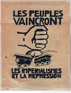 a sign with the words les peuples vaincron written on it