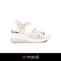 in stock Chic Cream Wedge Sandals With Cushioned Footbed, Chic Beige Wedge Sandals With Cushioned Footbed, Cream Wedge Sandals With Cushioned Footbed, Cream Synthetic Wedge Sandals With Cushioned Footbed, Cross Strap Sandals, Womens Wedges, Cross Straps, Light Beige, Strap Sandals