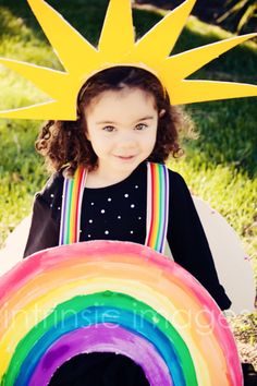 Rainbow Costume Diy, Kids Crafts Masks, Rainbow Halloween Costume, Rainbow Costume, Fancy Dress Costumes Kids, Rainbow Costumes, About Rainbow, Carnaval Costume, Crazy Hat Day