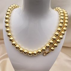 Beautiful Shiny Gold Chunky Necklace and Bracelet Set is Handmade in 14k Gold Filled Style  a Gift For Her.  This set makes an excellent Valentines Gift for Her. Free Shipping: *It is a Special Promotion for this item See All our Jewelry Styles, Findings, and Wholesale Jewelry Making Supplies Description: SKU 150734 - UPC:   * Style Making: 14K Gold Filled Style XO Gold Necklace  * Quantity: 1, 3, 6, or 12 pieces, select above. * Color: 14k Gold  * Weight: 18 x 0.4 x 0.4 x in * Dimensions: Neckl Gold Plated Round Beads Jewelry For Formal Occasions, Gold Plated Round Beads Jewelry For Formal Events, Gold Plated Jewelry With Round Beads For Formal Occasions, Formal Gold Plated Jewelry With Round Beads, Gold Single Strand Necklace For Formal Occasions, Formal Gold Plated Jewelry, Formal Gold Single Strand Necklace, Classic Gold Necklace With Gold Clasp, Classic Gold Beaded Jewelry