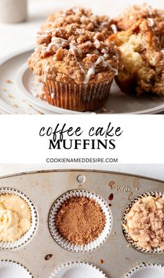 coffee cake muffins with cinnamon crumbs on top