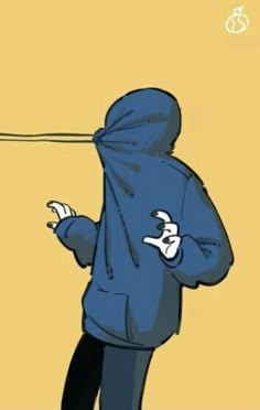 a person in a blue hoodie is pointing at something