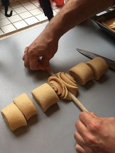 a person is making food on a table