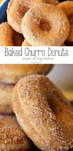 baked churro donuts stacked on top of each other