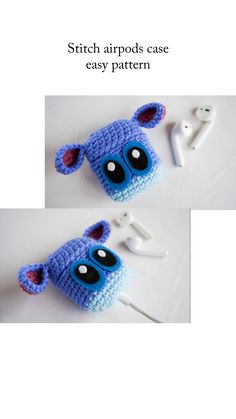 there are two crocheted items with eyes on them