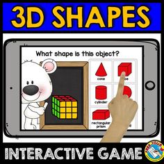 A fun digital game for children to to practice identifying and matching real life 3D shaped objects. This resource contains 37 slides. Children have to identify the shape of each object and click the matching shape button. This game can be played on interactive whiteboards, computers and tablets. An internet connection is required. Children will surely enjoy this fun shapes interactive activity while mastering 3D shapes!  This game can be played over and over again and the answers will be in a d Initial Sounds Games, Shape Activities Kindergarten, Activities Elementary, Shapes Kindergarten, Math Activities Elementary, Rectangular Prism, Ladybug Theme, Alphabet Kindergarten, Learning Sites