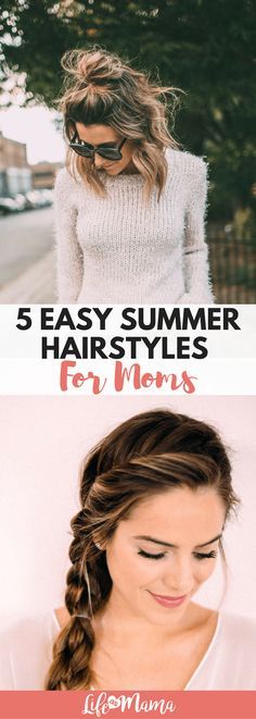 Hairstyles For Moms, Mom Hairstyles, Summer Hairstyles For Medium Hair, Easy Summer Hairstyles, Funky Hairstyles, Hairstyles Summer, Hair St, Quick Hairstyles, Boho Hairstyles